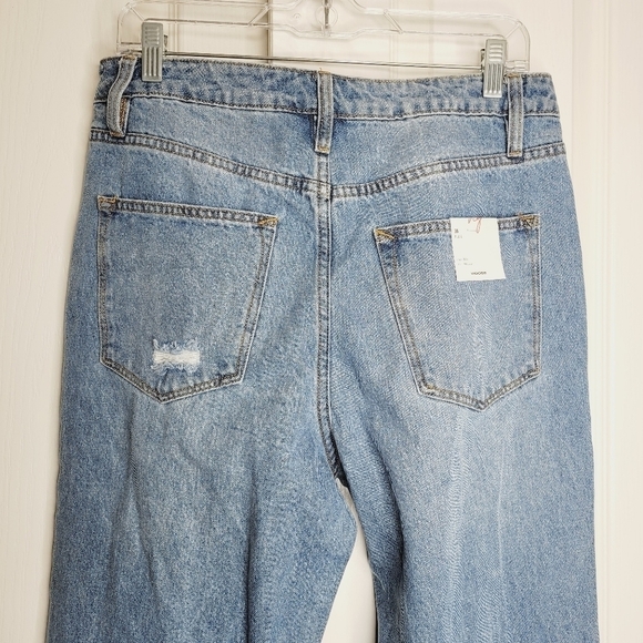 Vigoss Womens 28 High Rise Straight Jean Distressed Billie 90s light wash new - Picture 6 of 8